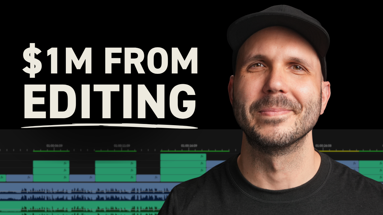 Professional video editor working at computer setup with multiple monitors showing editing timeline and color grading interface