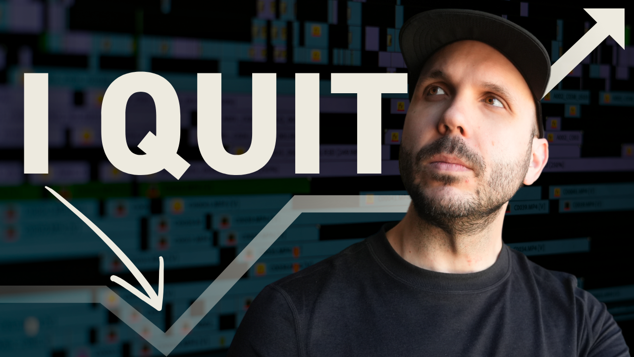 Professional video editor working on commercial editing project with multiple monitors