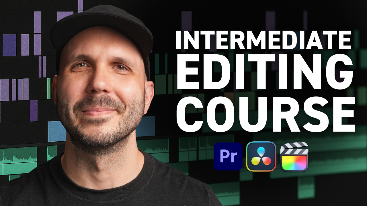 Professional video editor working at editing station with multiple monitors showing editing timeline