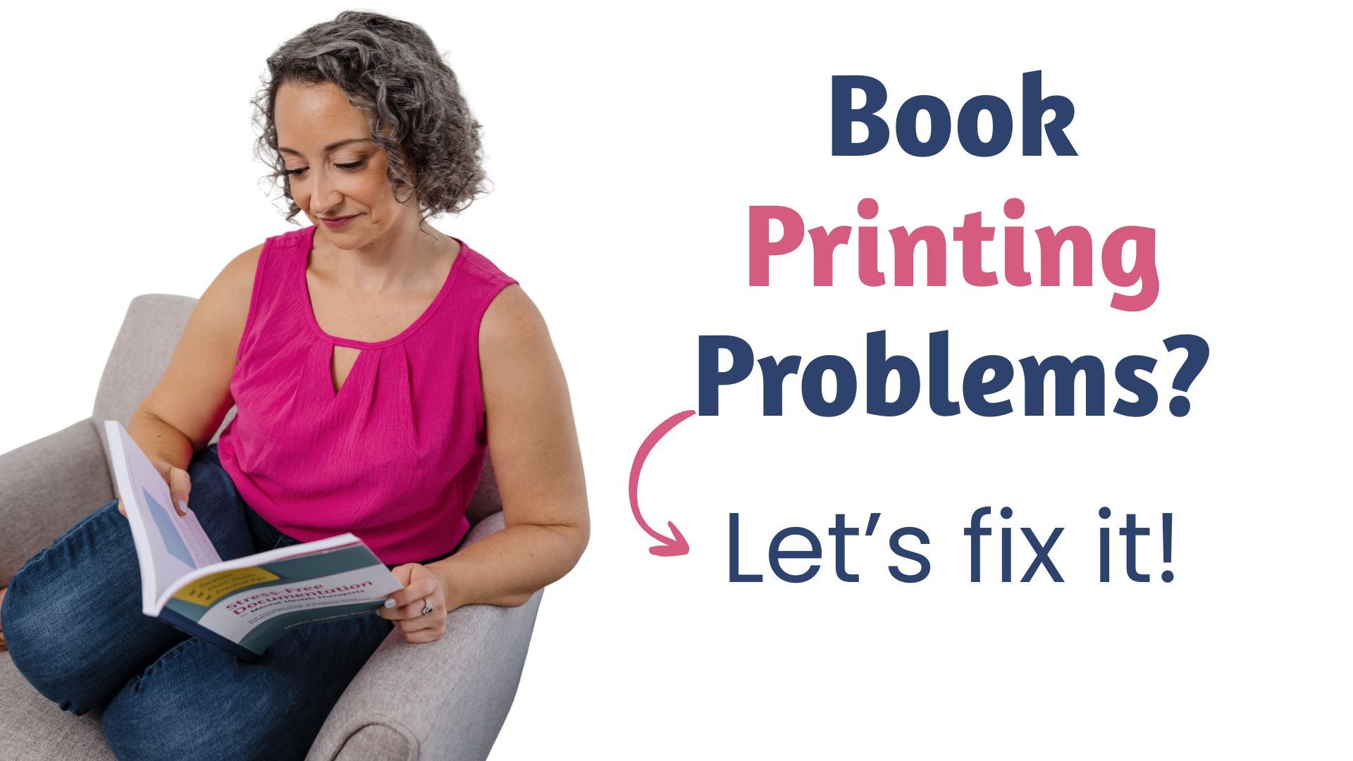 Dr. Maelisa McCaffrey reading Stress-Free Documentation book