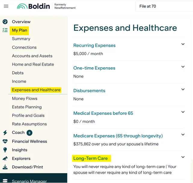 Boldin LTC Screenshot