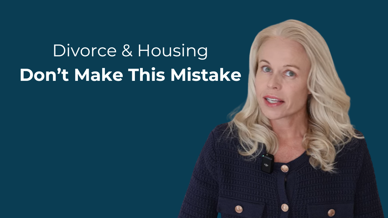 Mortgage lender explaining housing decisions and financial risks during divorce