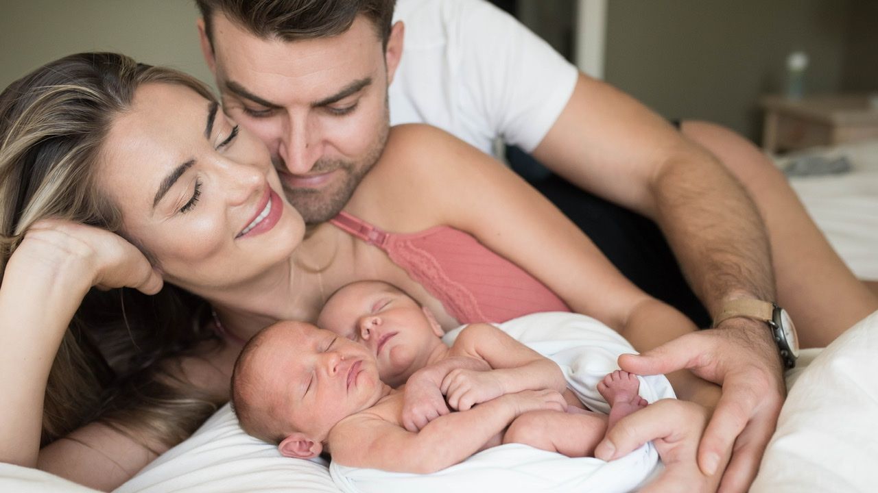 Natasha and Mitch with their twins