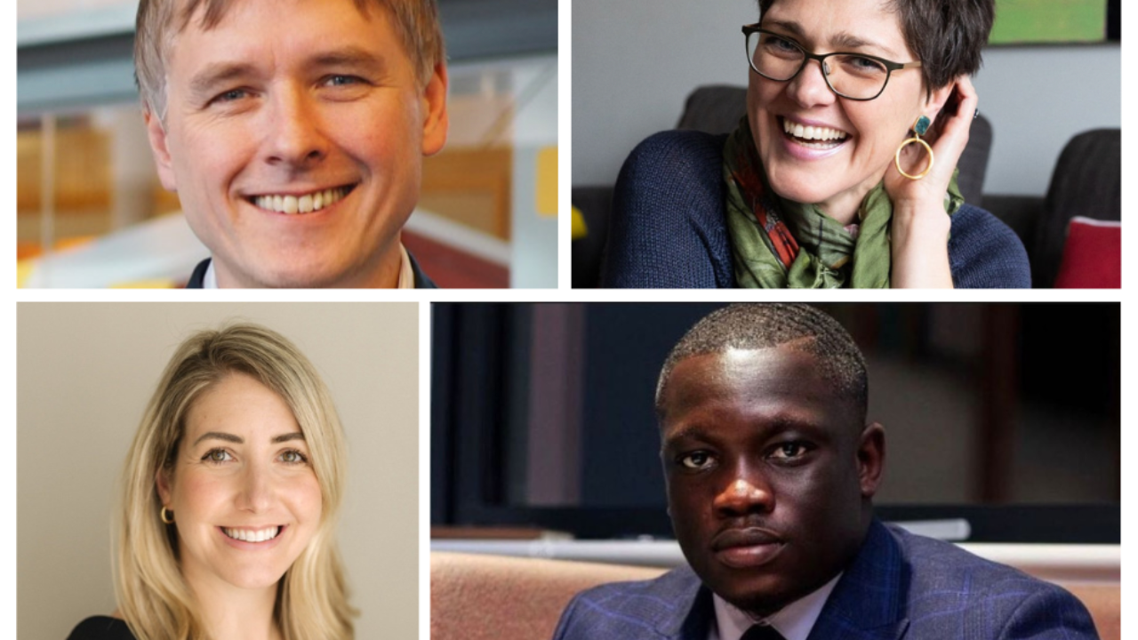 Profile pics of each of the four founders who gave a demo yesterday