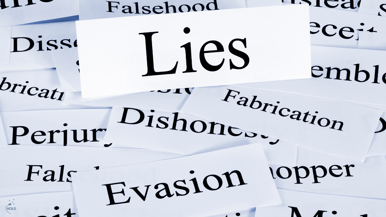 image showing the word “lies” surrounded by words like dishonesty and evasion, representing the emotional impact of being lied to