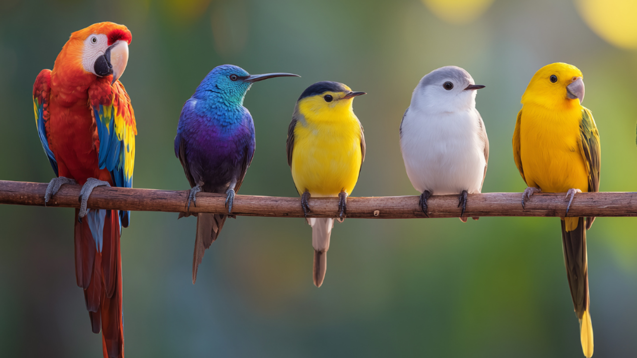 oiseaux sur une branche