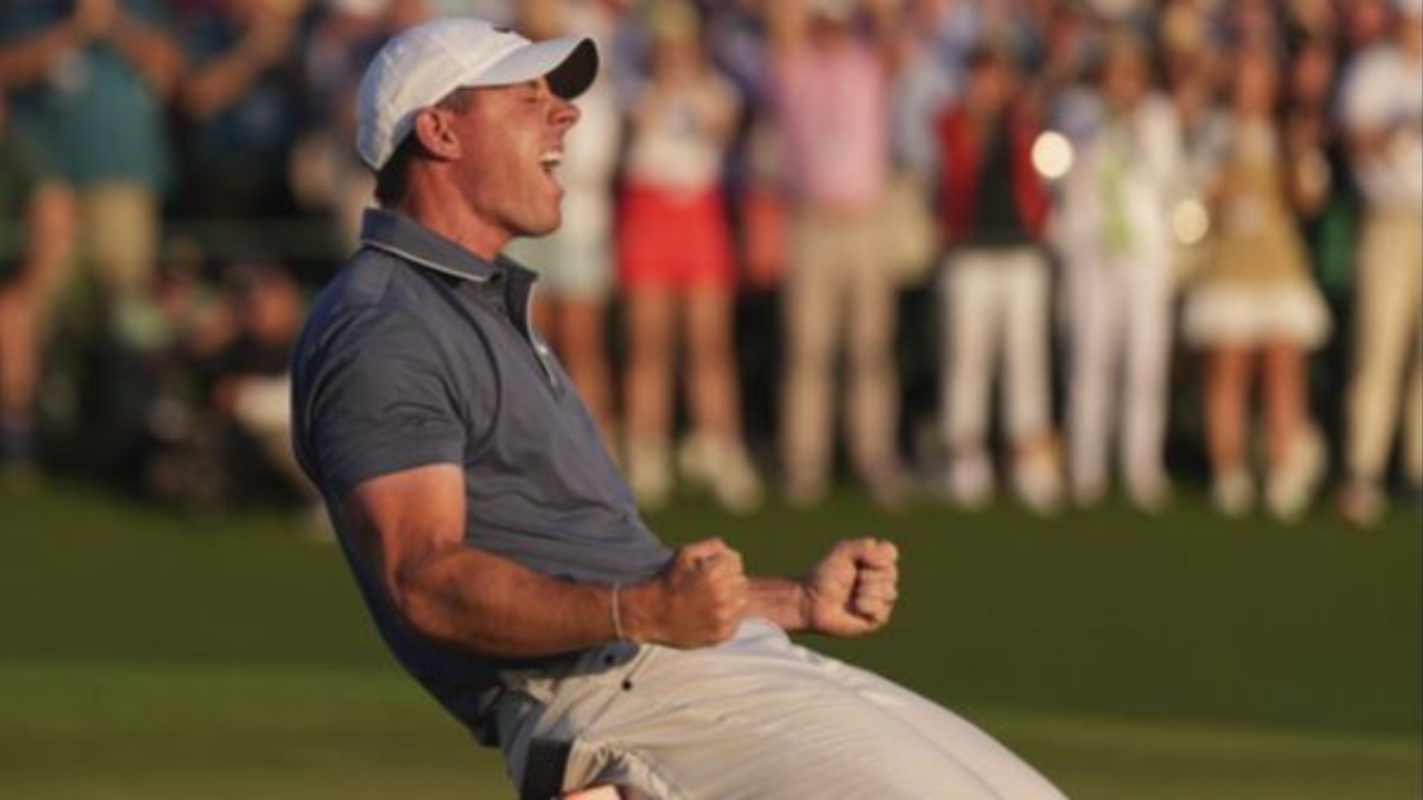 Rory celebrating