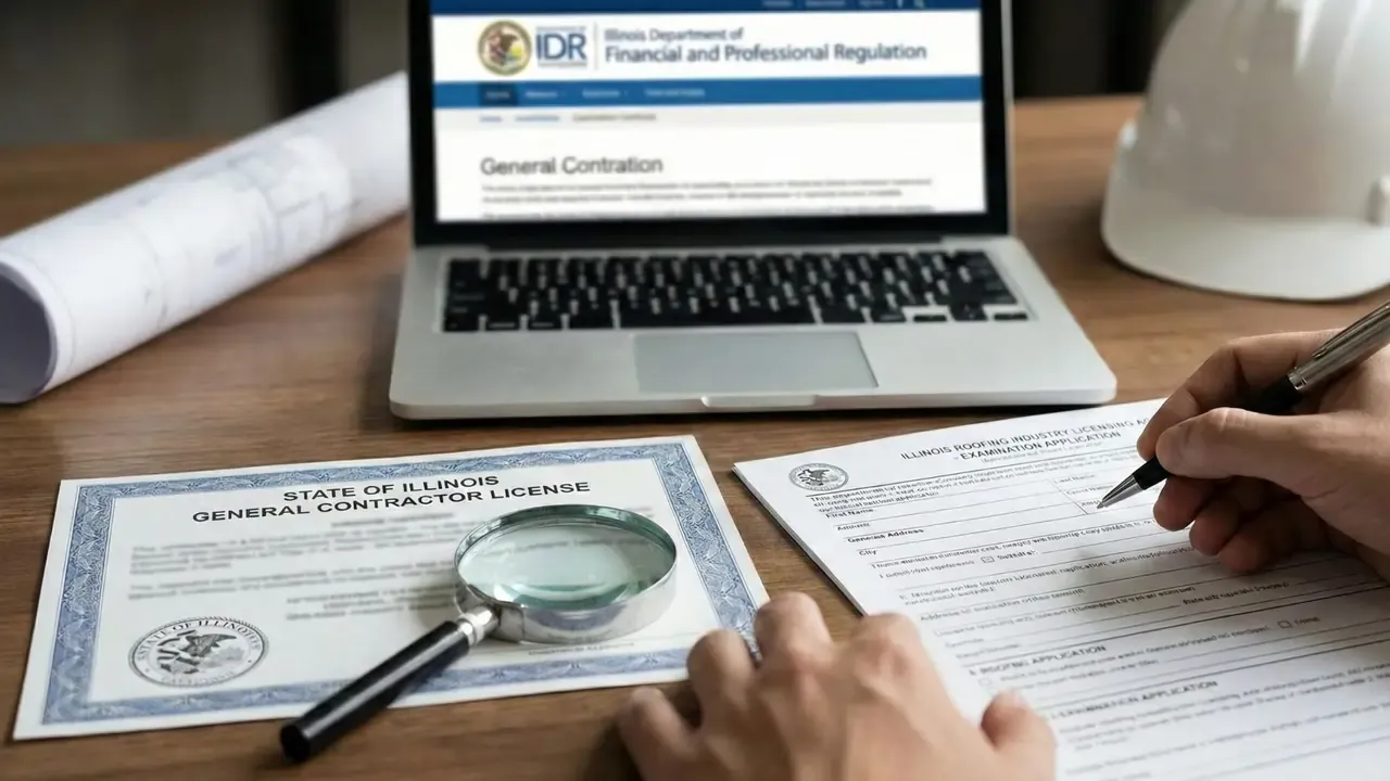 a general contractor filling out the roofing license application