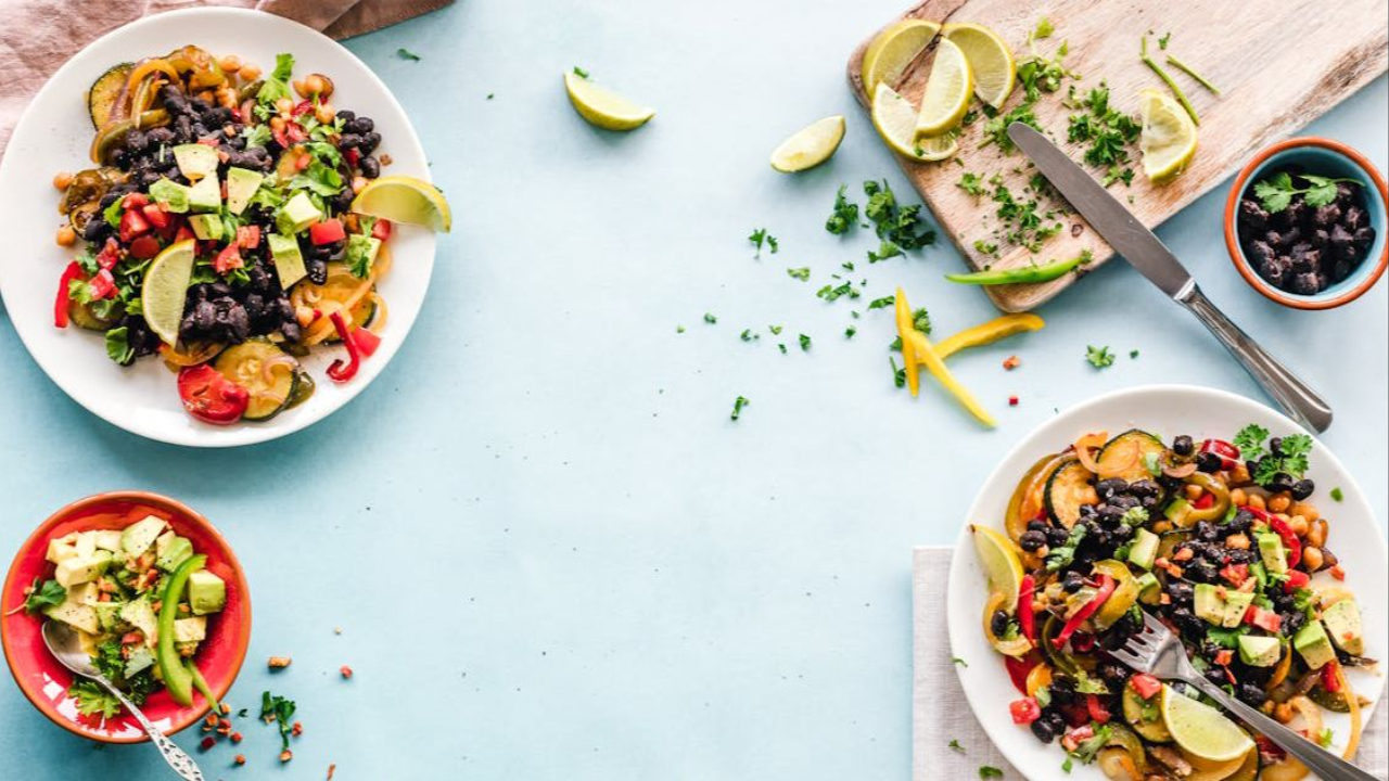a beautiful spread of healthy, nutritious meals