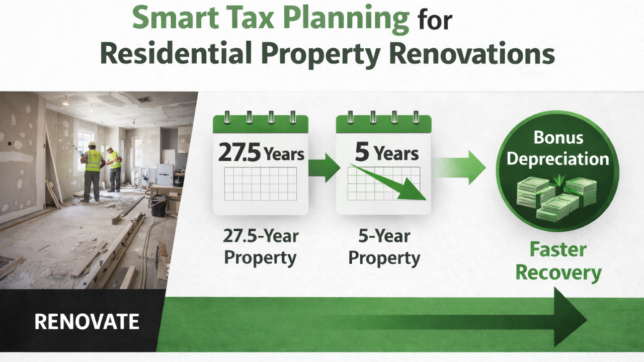 Smart tax planning strategies for residential property renovations using cost segregation