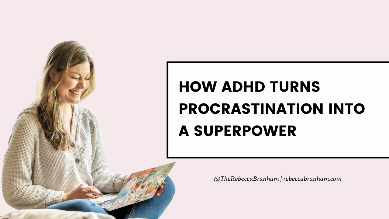 Close-up of a focused woman with ADHD working on her computer.