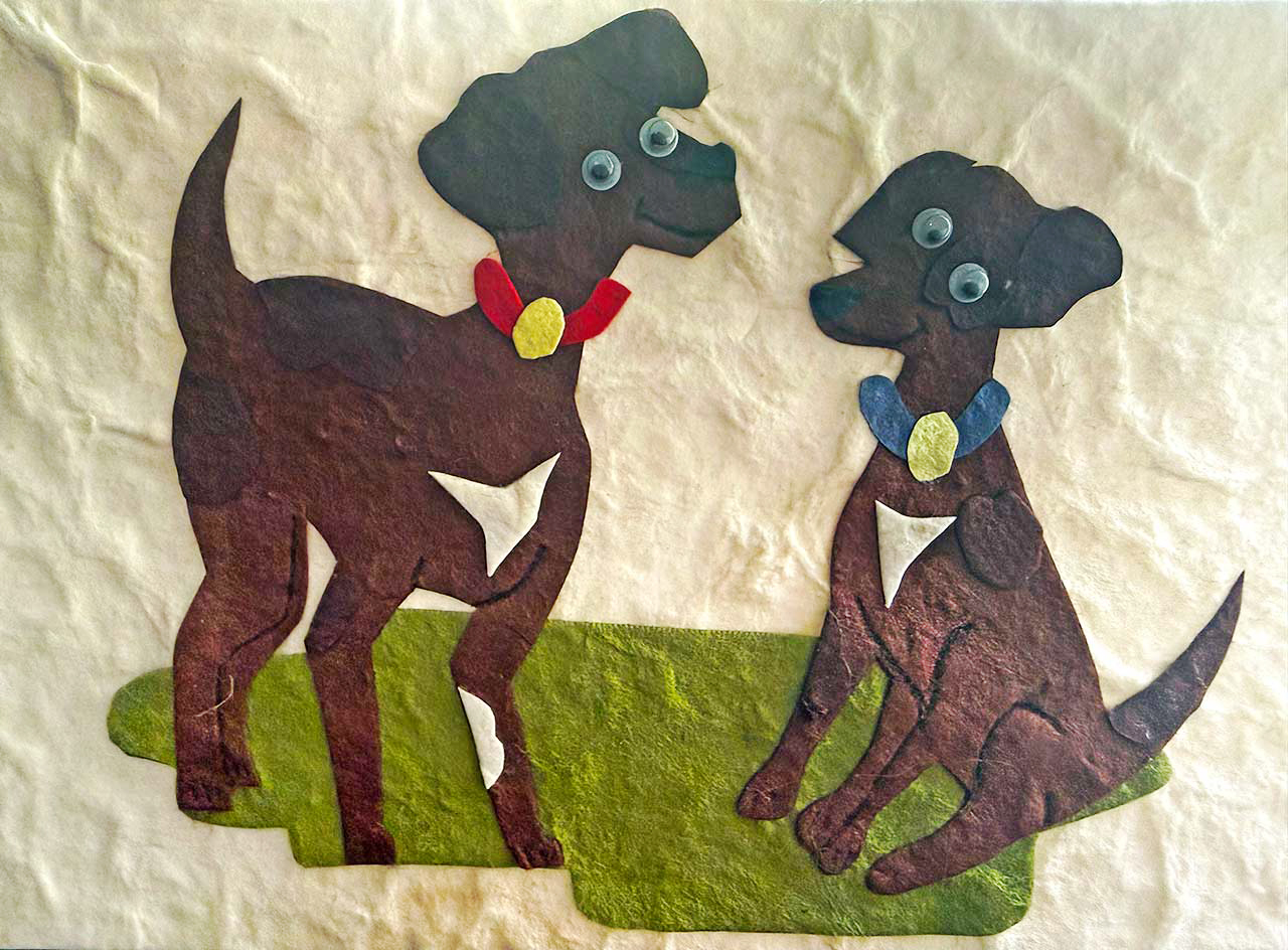 AHELP Project - A friend of ours handmade this sweet condolence card, depicting Brodie&rsquo;s and his &ldquo;sister&rdquo; Sora&rsquo;s friendship.