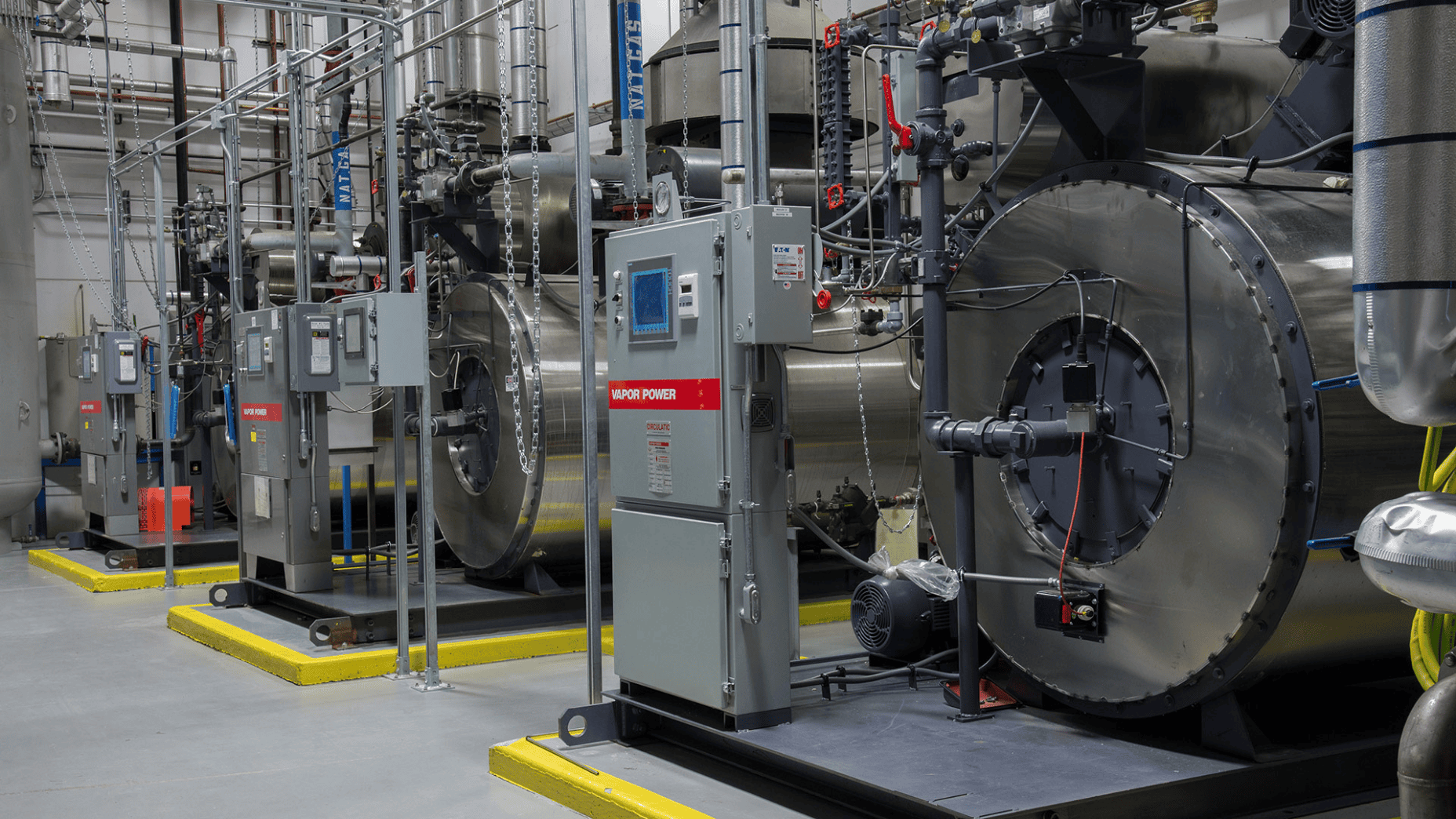 three Vapor Power International Circulatic coil type steam generators