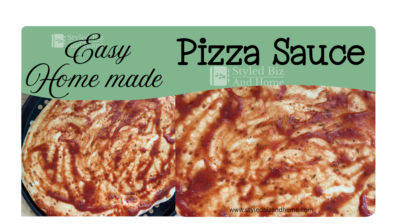 Pizza sauce on pizza base