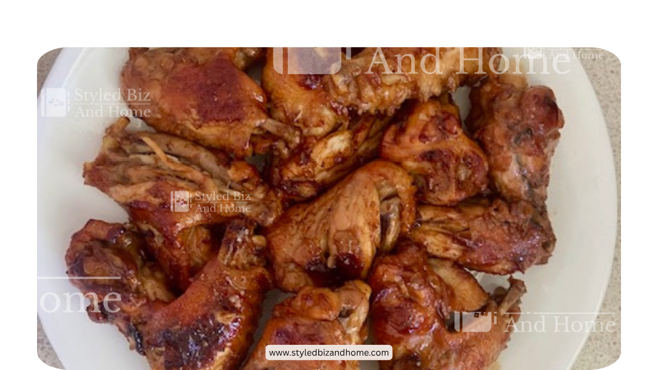      Honey Garlic Wings on a plate