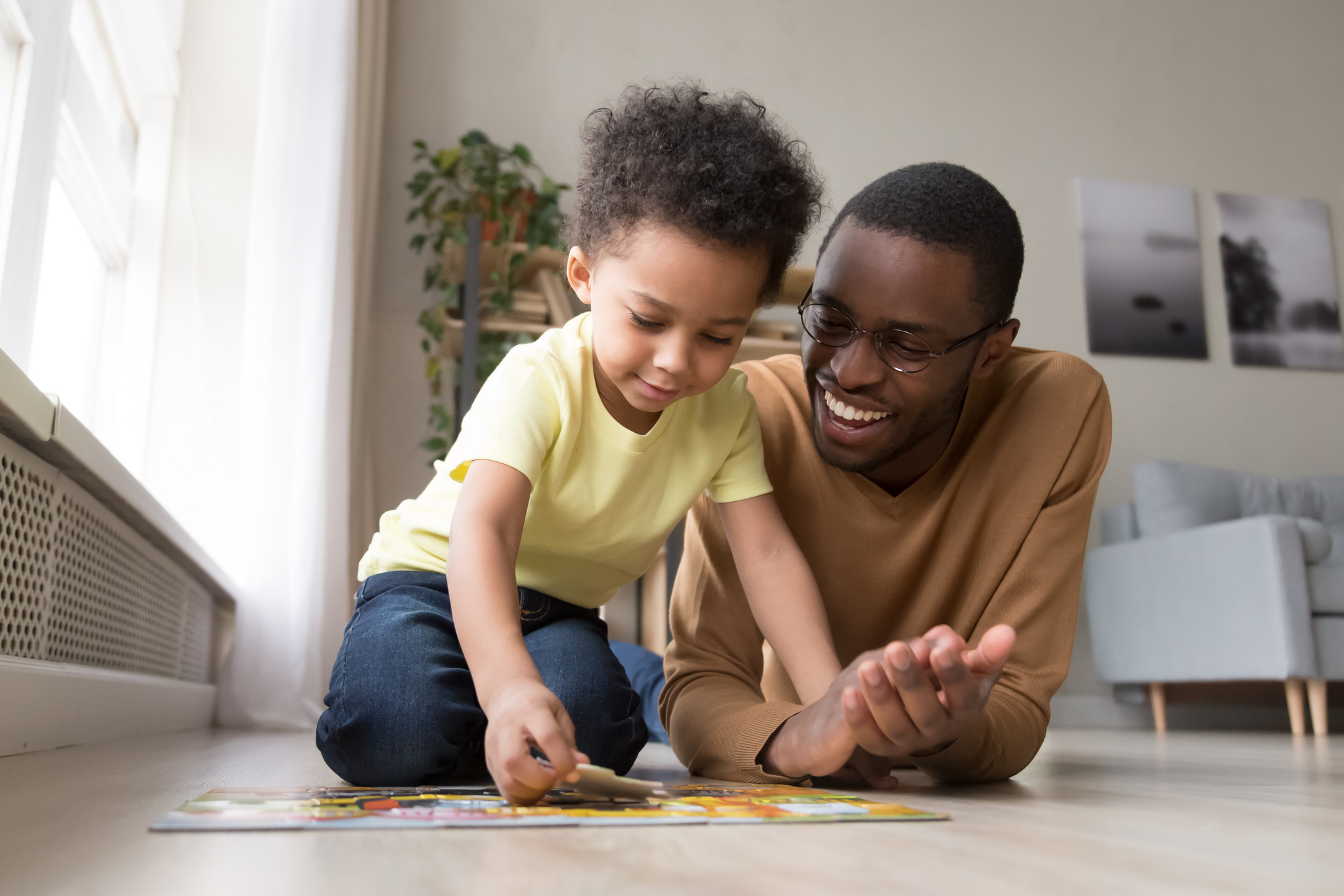 Young child building patience and emotional regulation through everyday activities