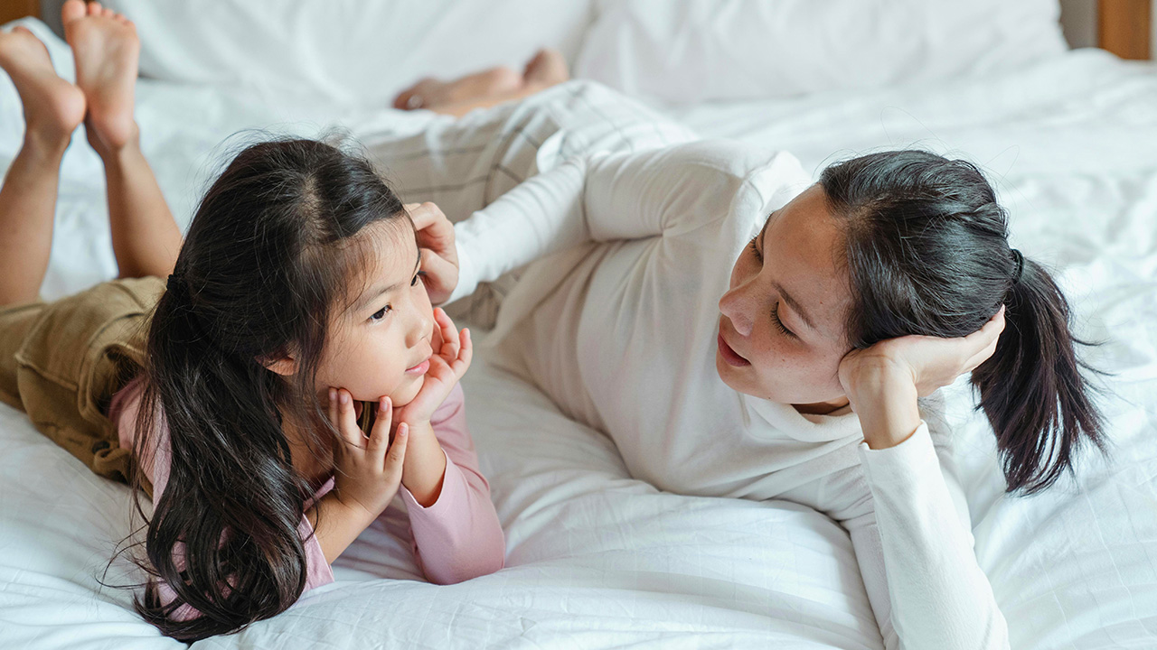 Mother and daughter talking heart to heart