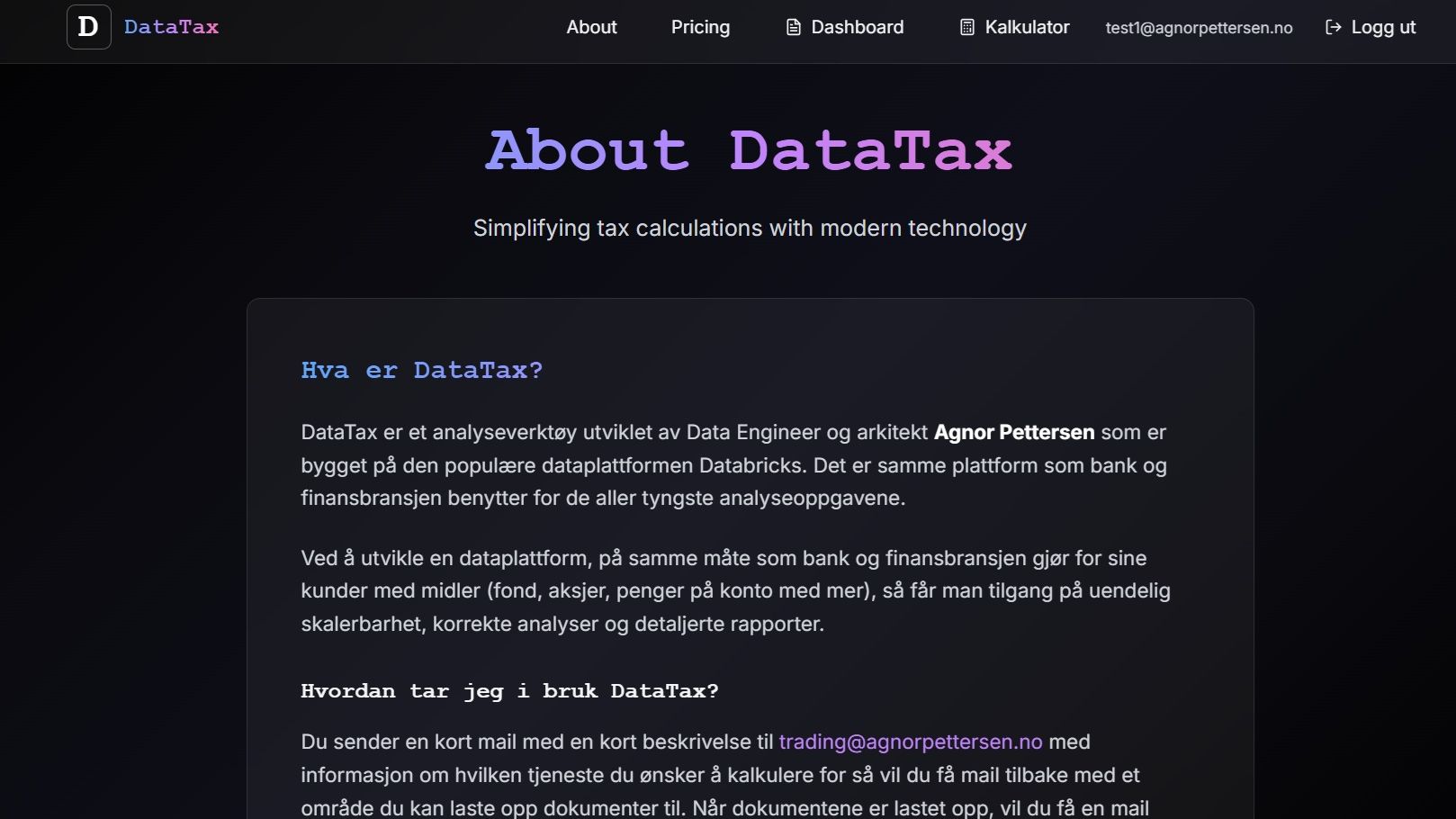 Datatax.io er lansert