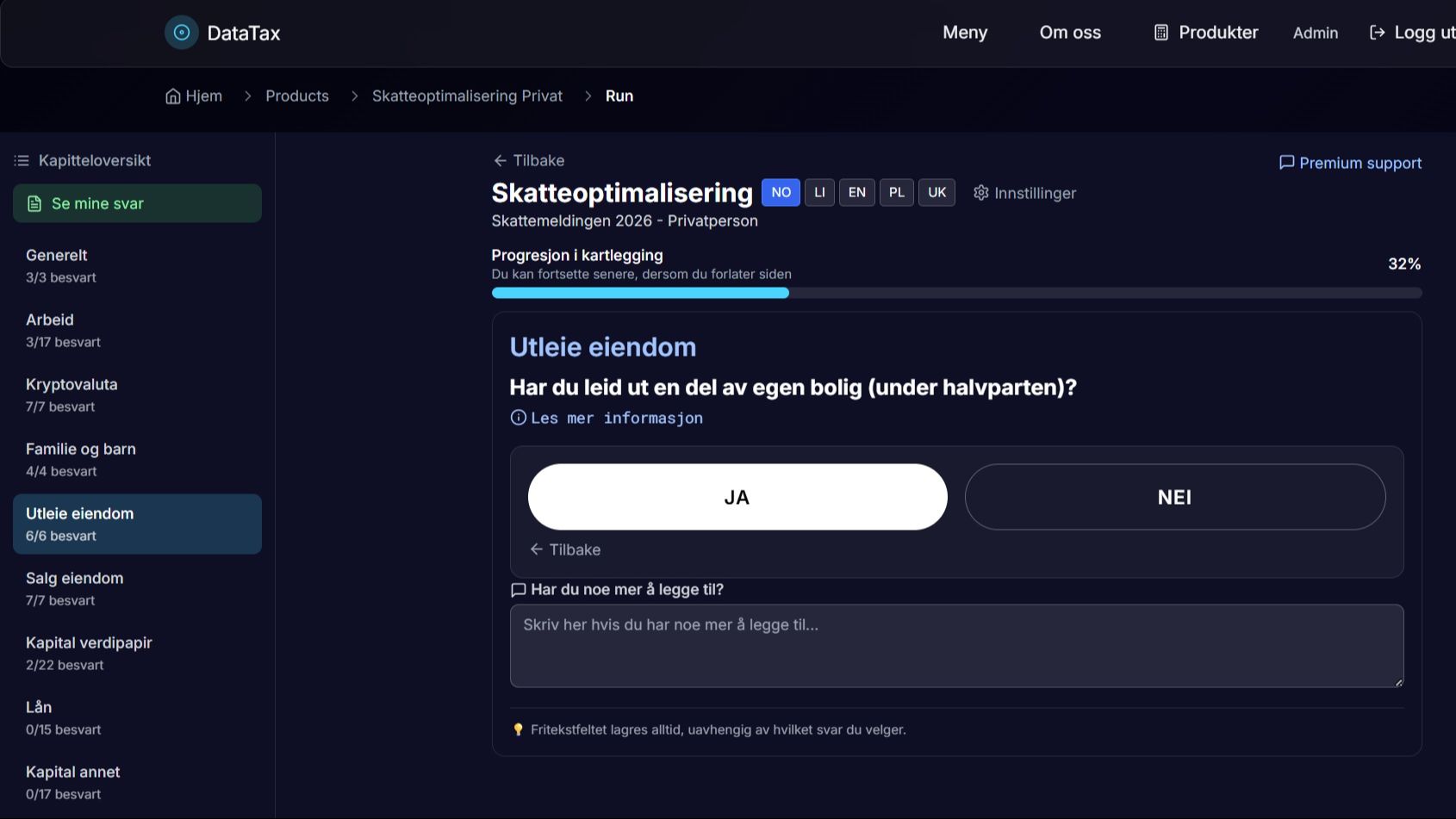 Skatteoptimalisering Privat er utgitt i 2026. En løsning som lar brukere få hjelp med skattemeldingen. Fås på datatax.io