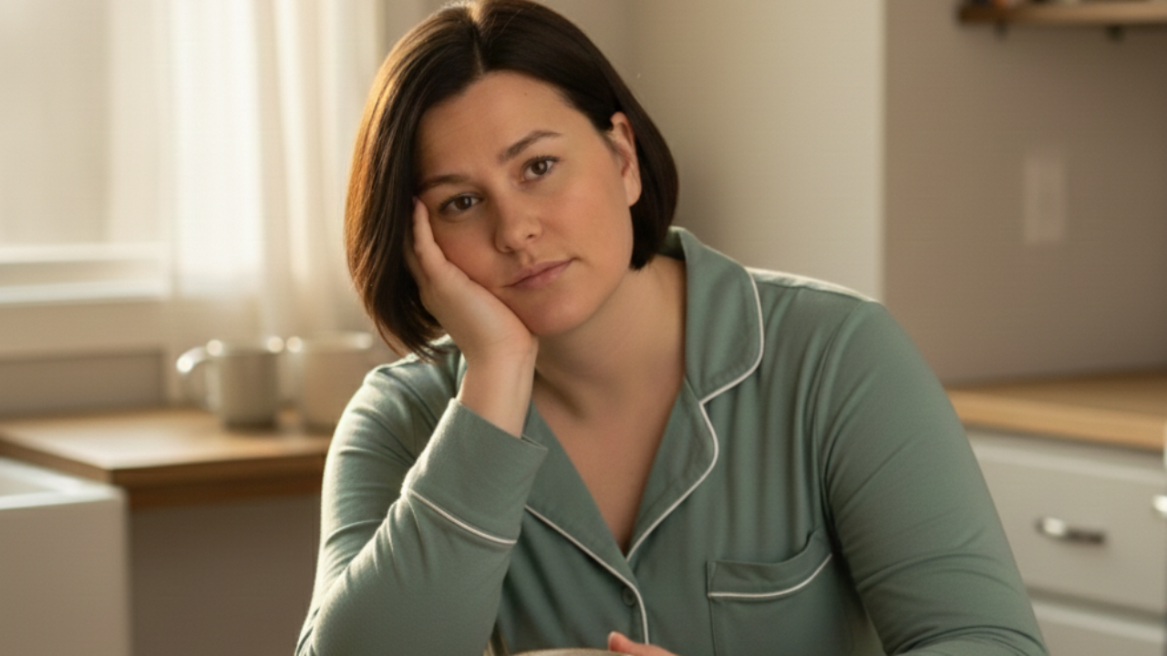 Sleepy Teal sitting in Kitchen