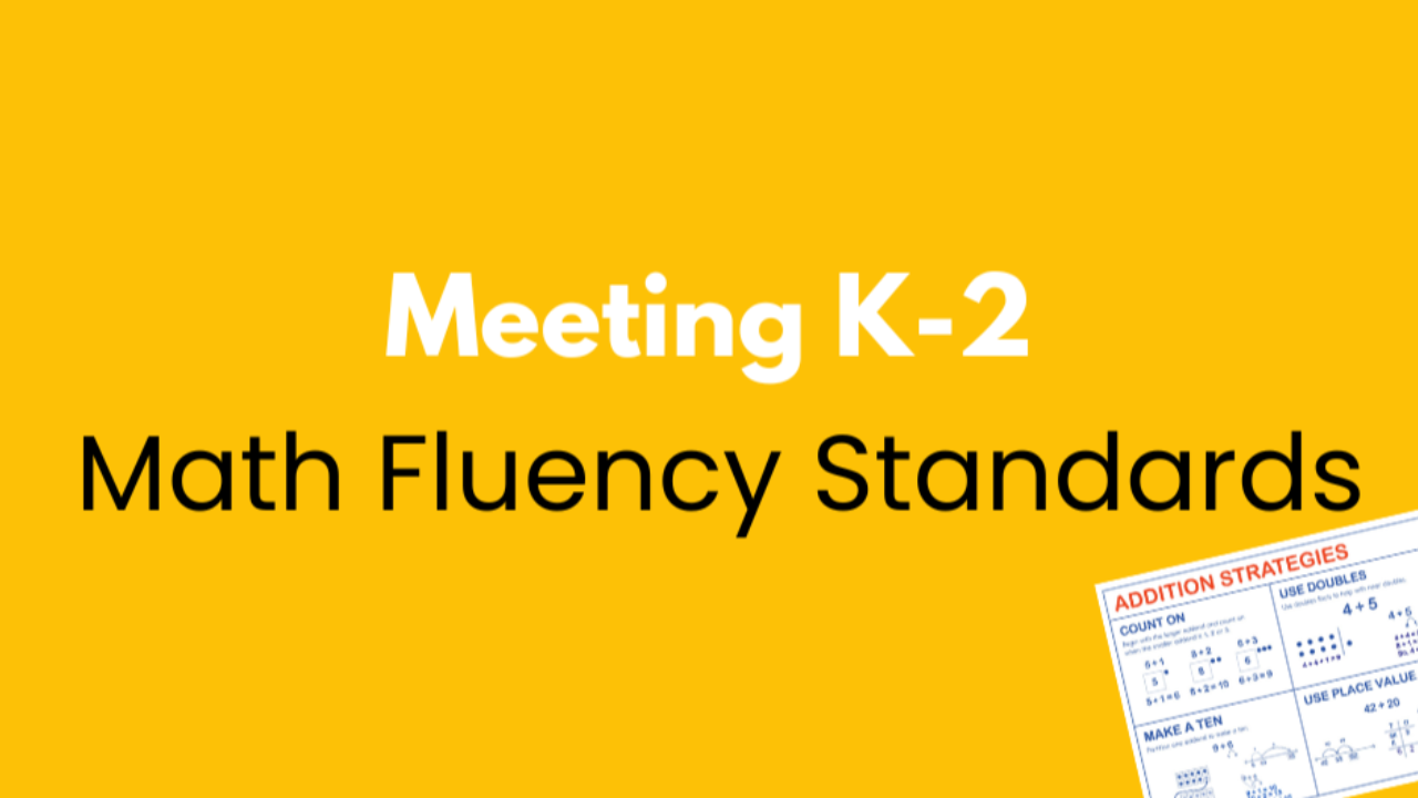 Meeting NYS Math Fluency Standards: Strategies for K–2 Teachers