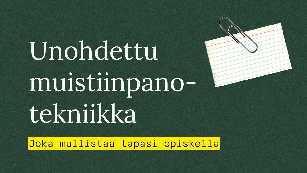 teksti:  unohdettu muistiinpanotekniikka, joka voi mullistaa opiskelusi