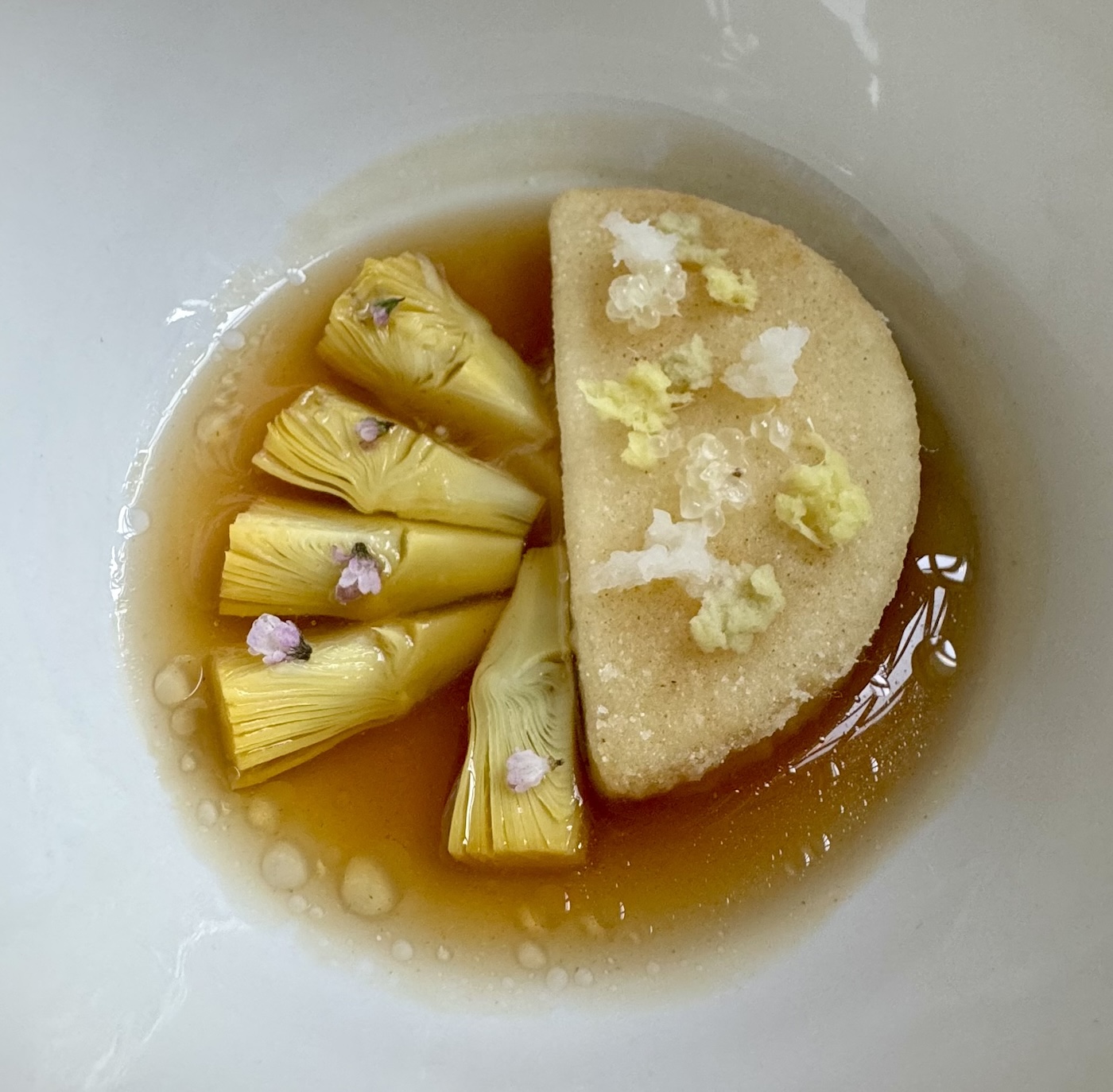 Artistic tofu presentation at Eleven Madison Park
