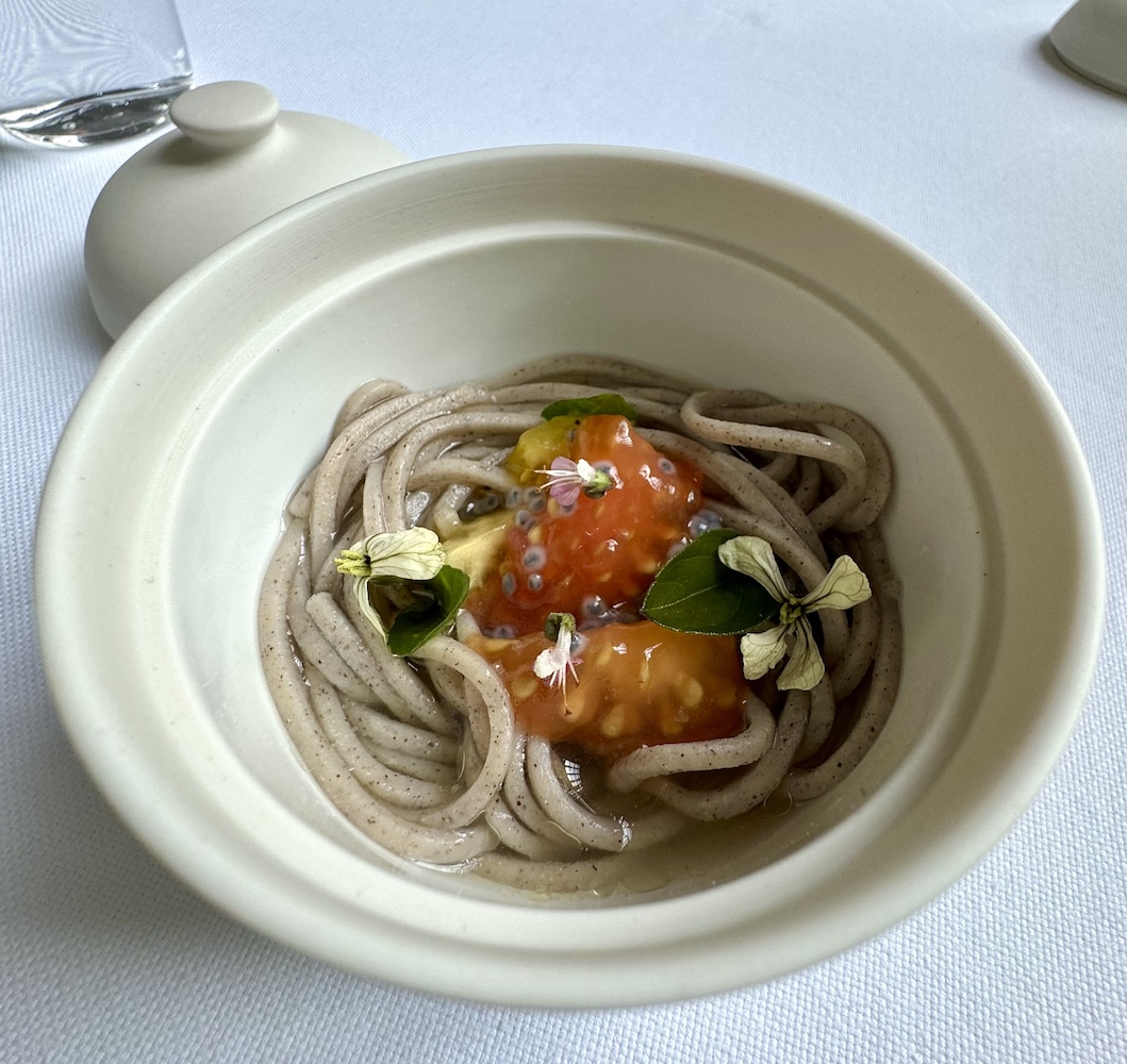 Soba noodle course at Eleven Madison Park