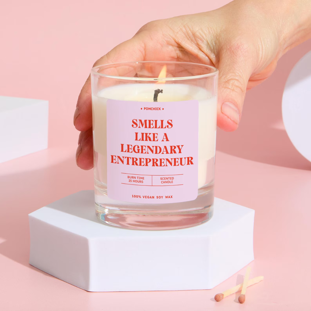 Business Secrets Club blog Christmas gifts for business owners small business gift guide 2025 pomchick candle smells like a legendary entrepreneur candle