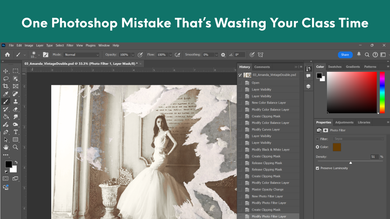 Photoshop Mistakes that waste your class time