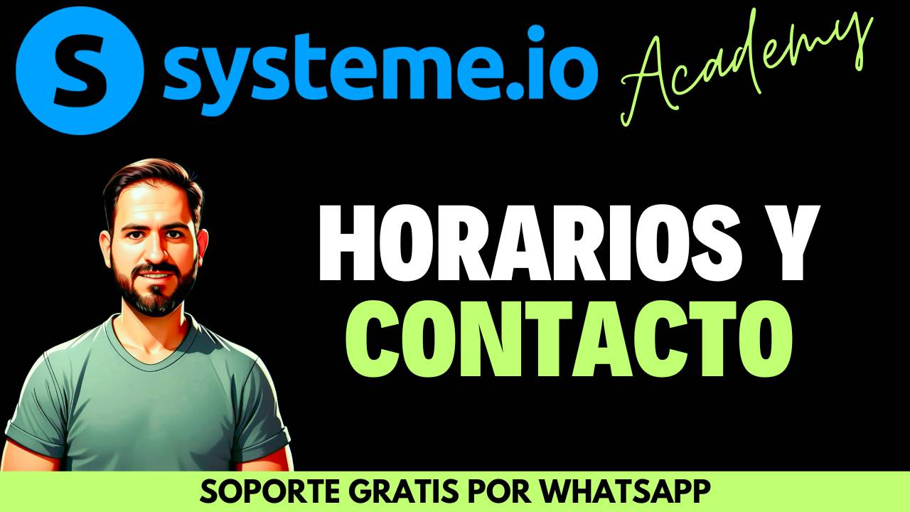 Horario de atención del servicio de soporte de systeme.io