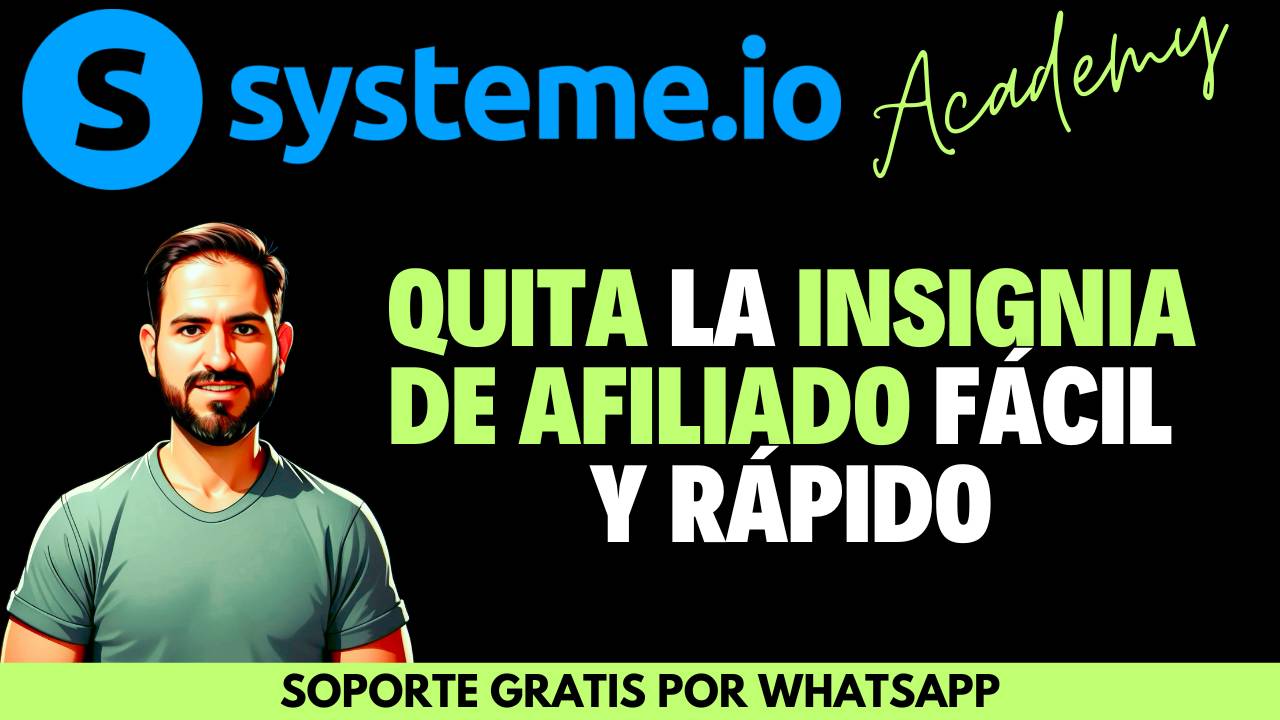 Cómo eliminar la insignia de afiliado de tu página en Systeme