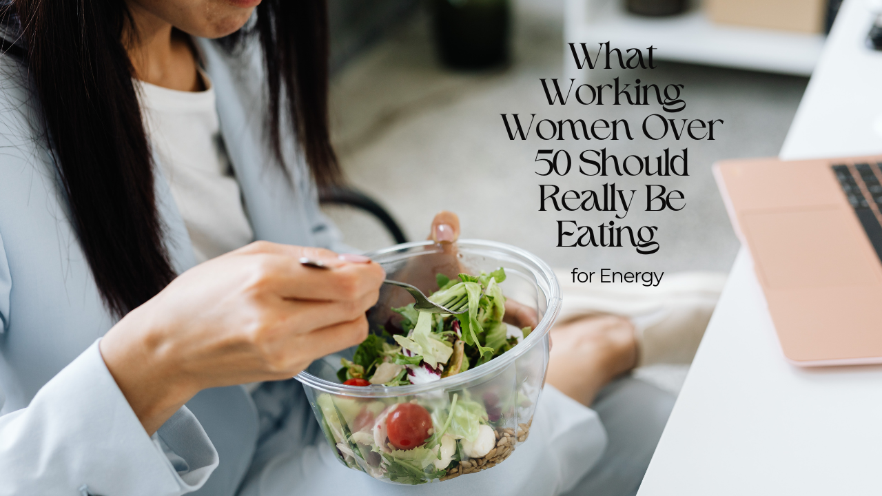 Woman eating a salad
