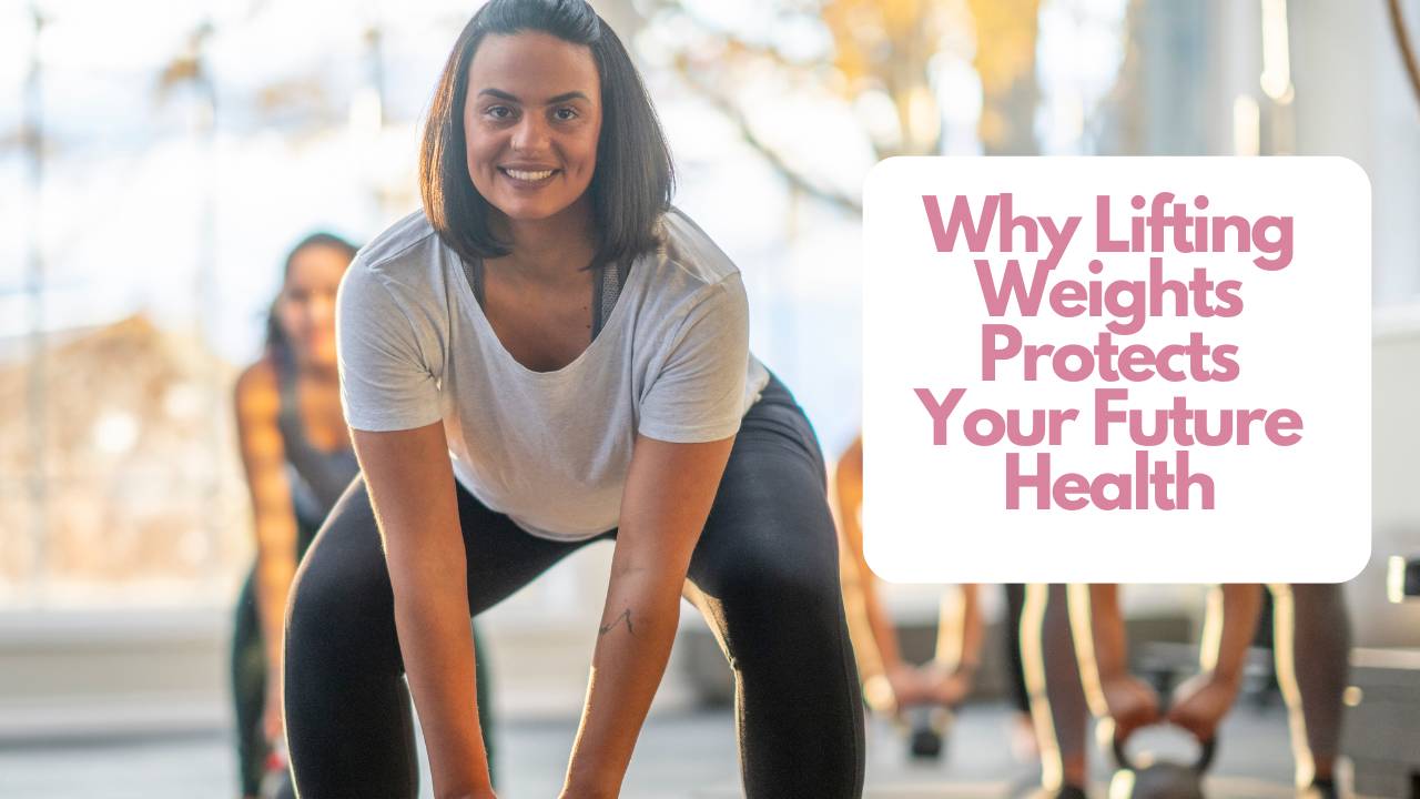 midlife woman lifting weights 