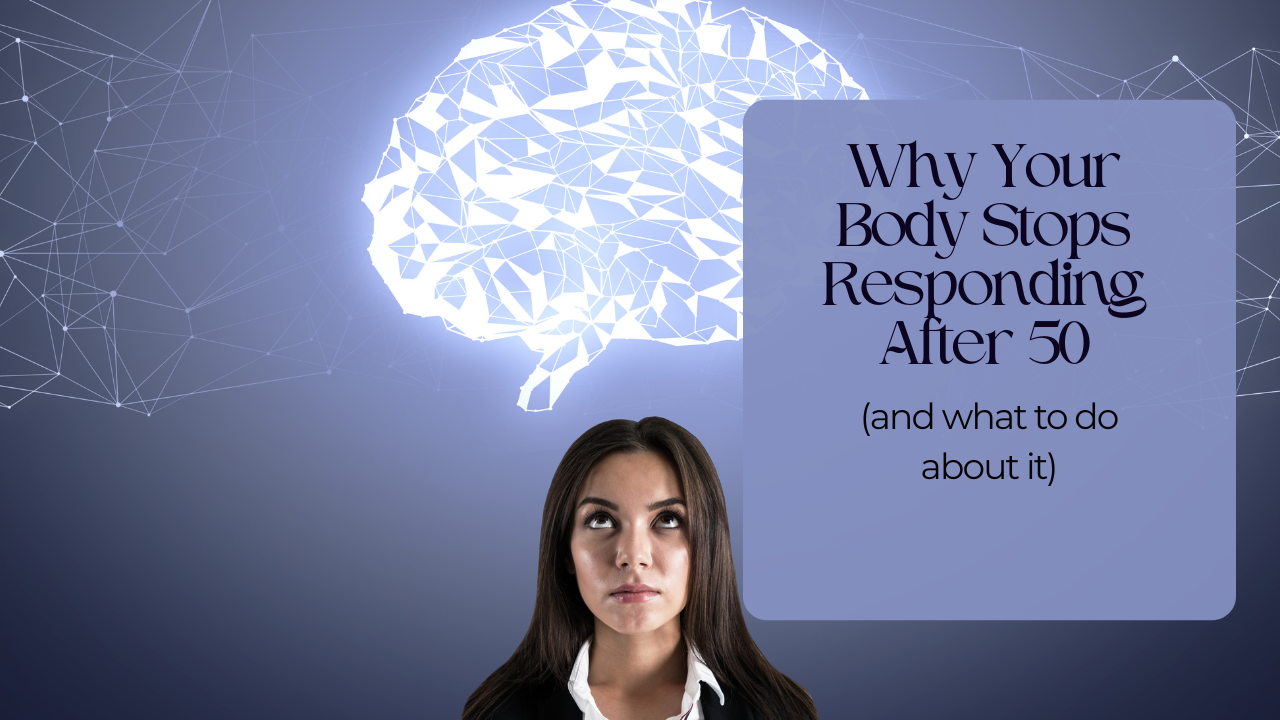 Woman looking up at a brain