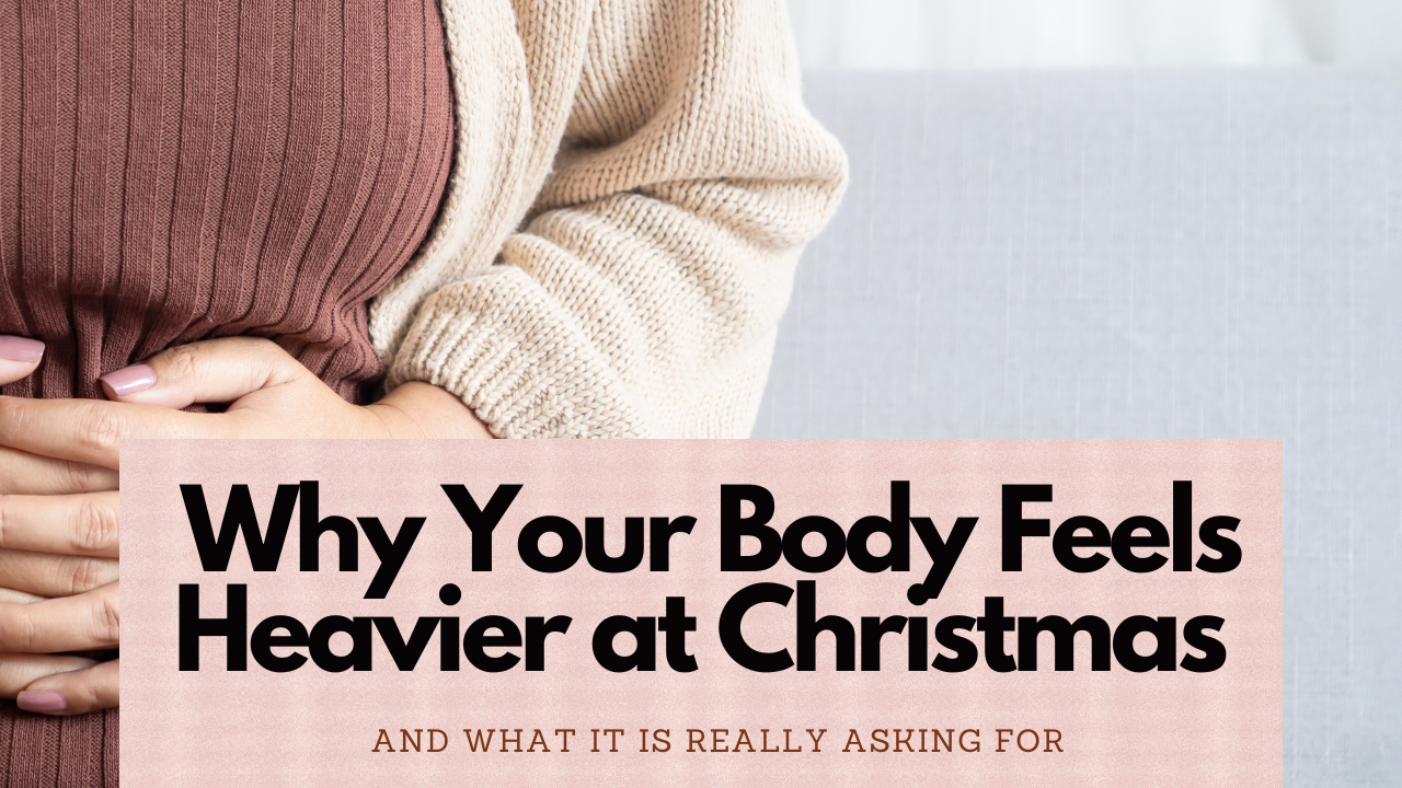 Woman holding her stomach