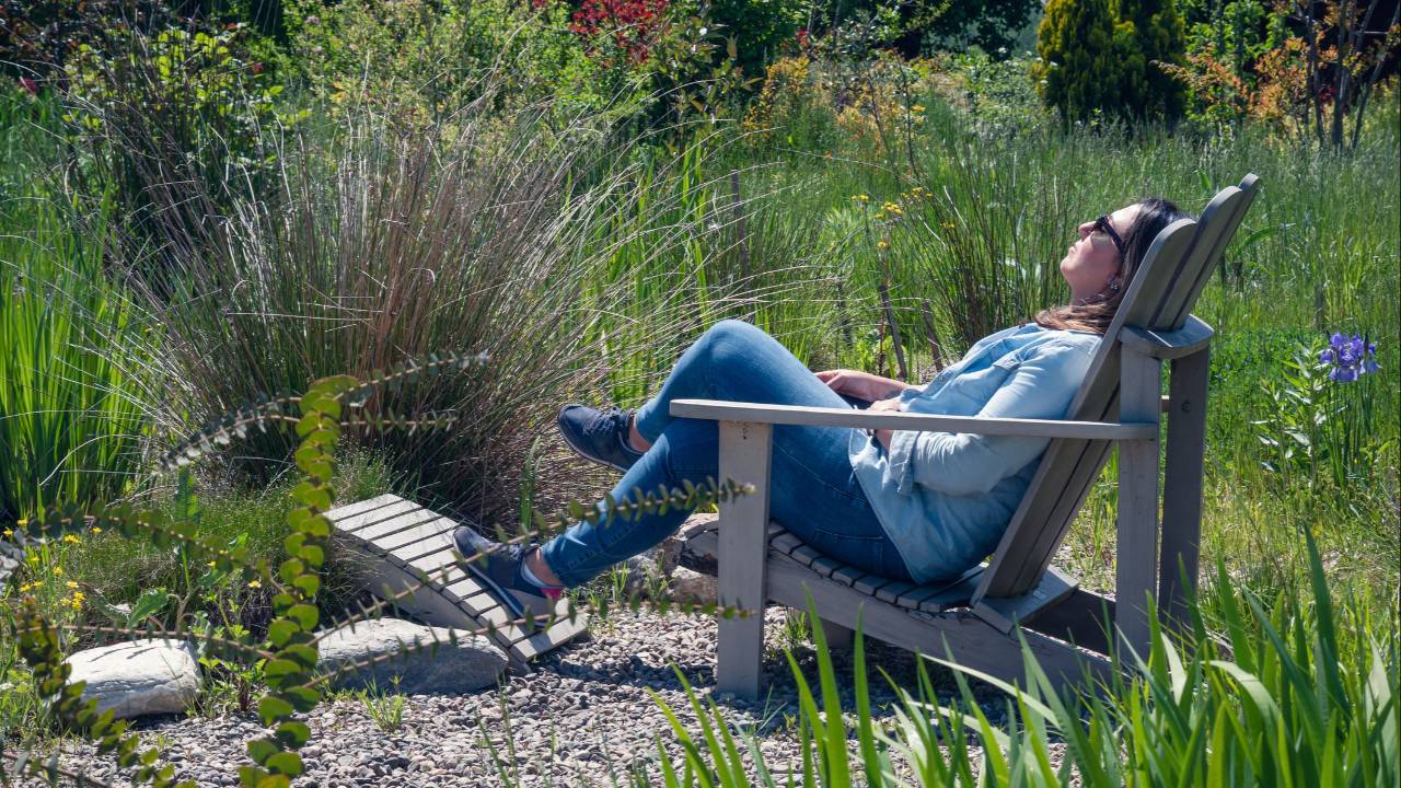 relaxing, taking a break