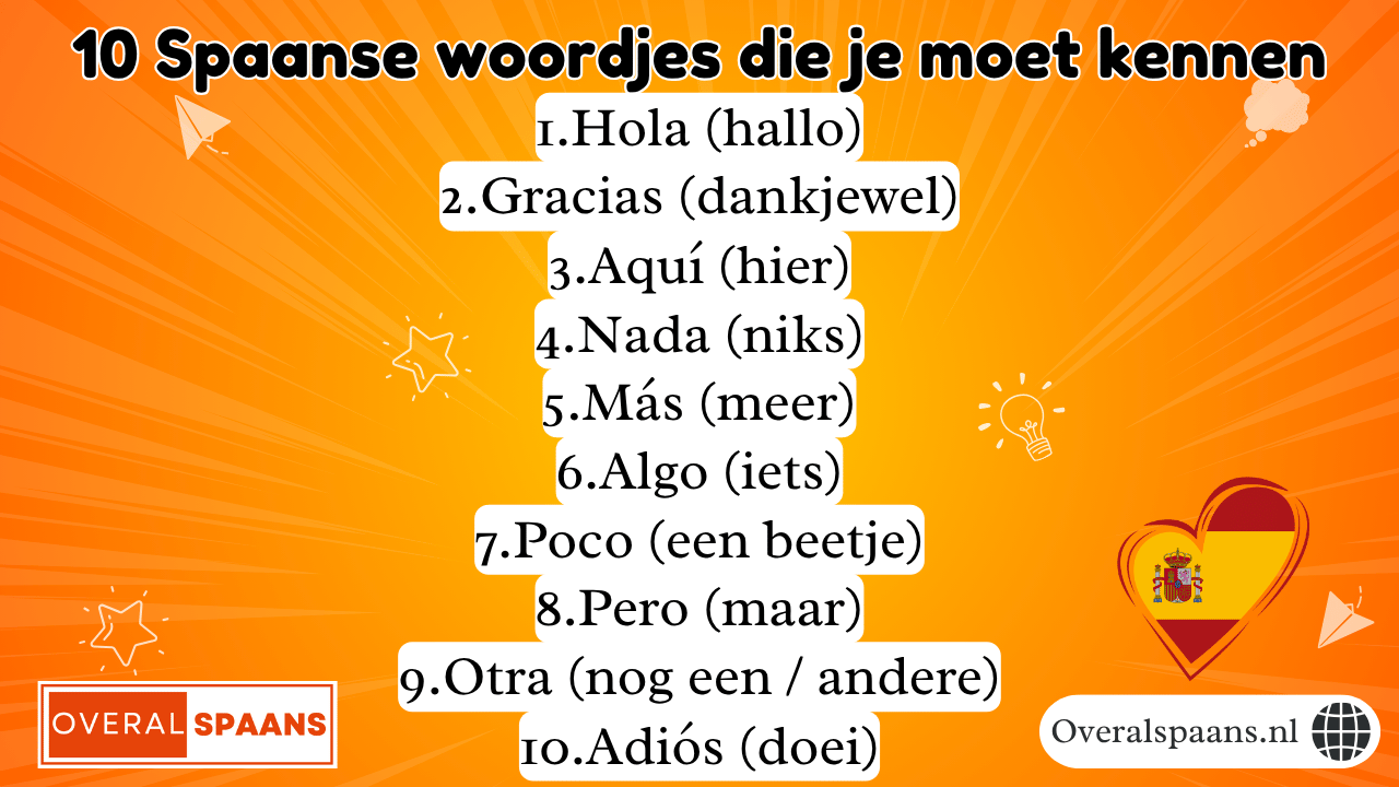 Infographic met 10 Spaanse woordjes die iedereen moet kennen