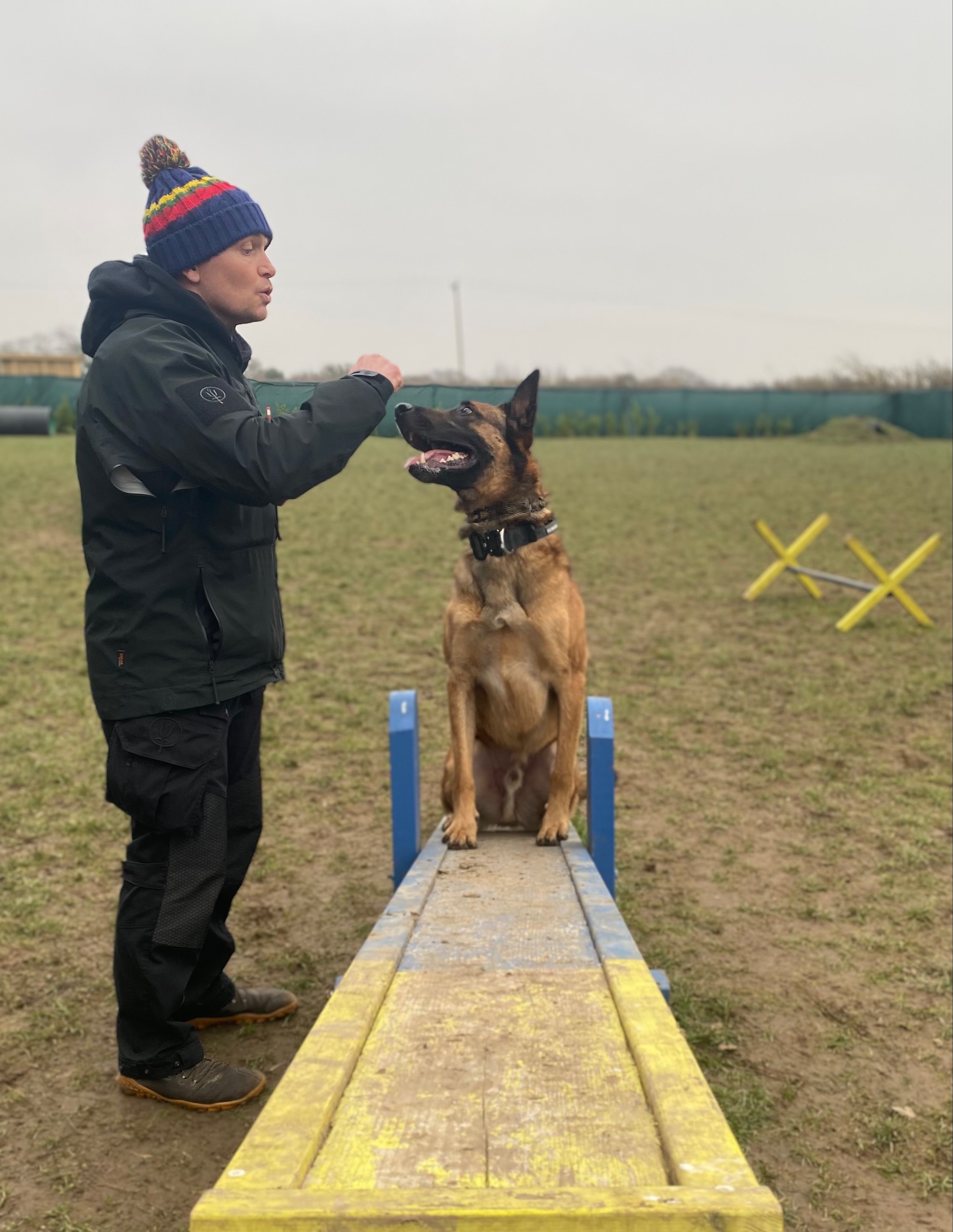 Forrest balancing on a beam