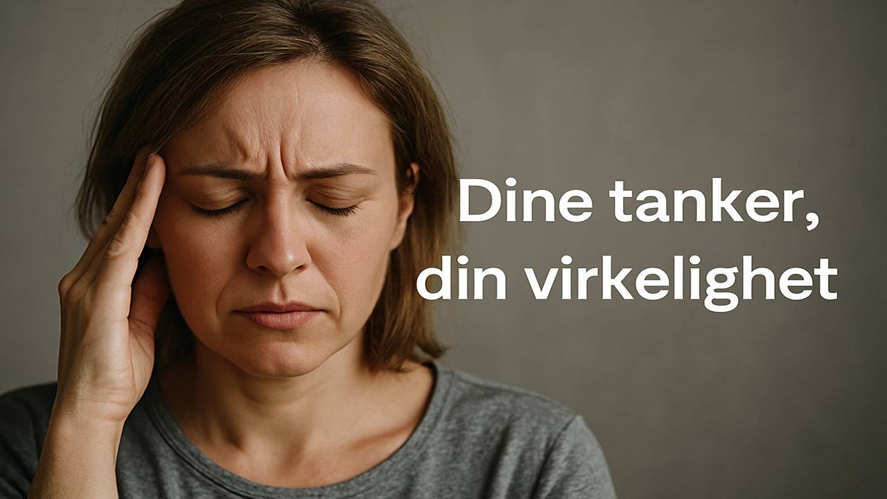 Tankene dine påvirker hvordan du føler deg og hvordan kroppen reagerer. Lær hvordan bevisste tanker kan redusere stress og skape indre ro.