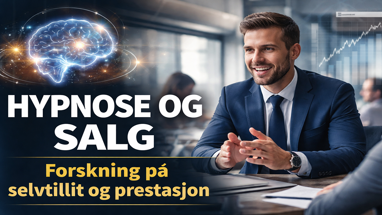 Se forskningen på hvordan hypnose kan styrke selvtillit, redusere avvisningsfrykt og forbedre prestasjon i salg og kundesamtaler.