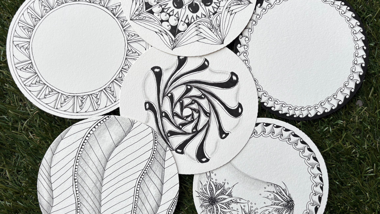 A visual example of Zendala drawing, showcasing calming pattern art created with simple, repeating designs.