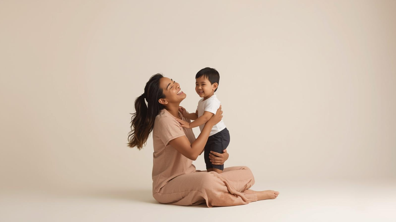 Mother and child reconnecting with joy through inner child healing