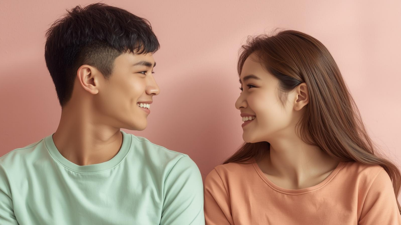 Two partners in a calm conversation, illustrating conscious communication and healthy boundaries in a relationship