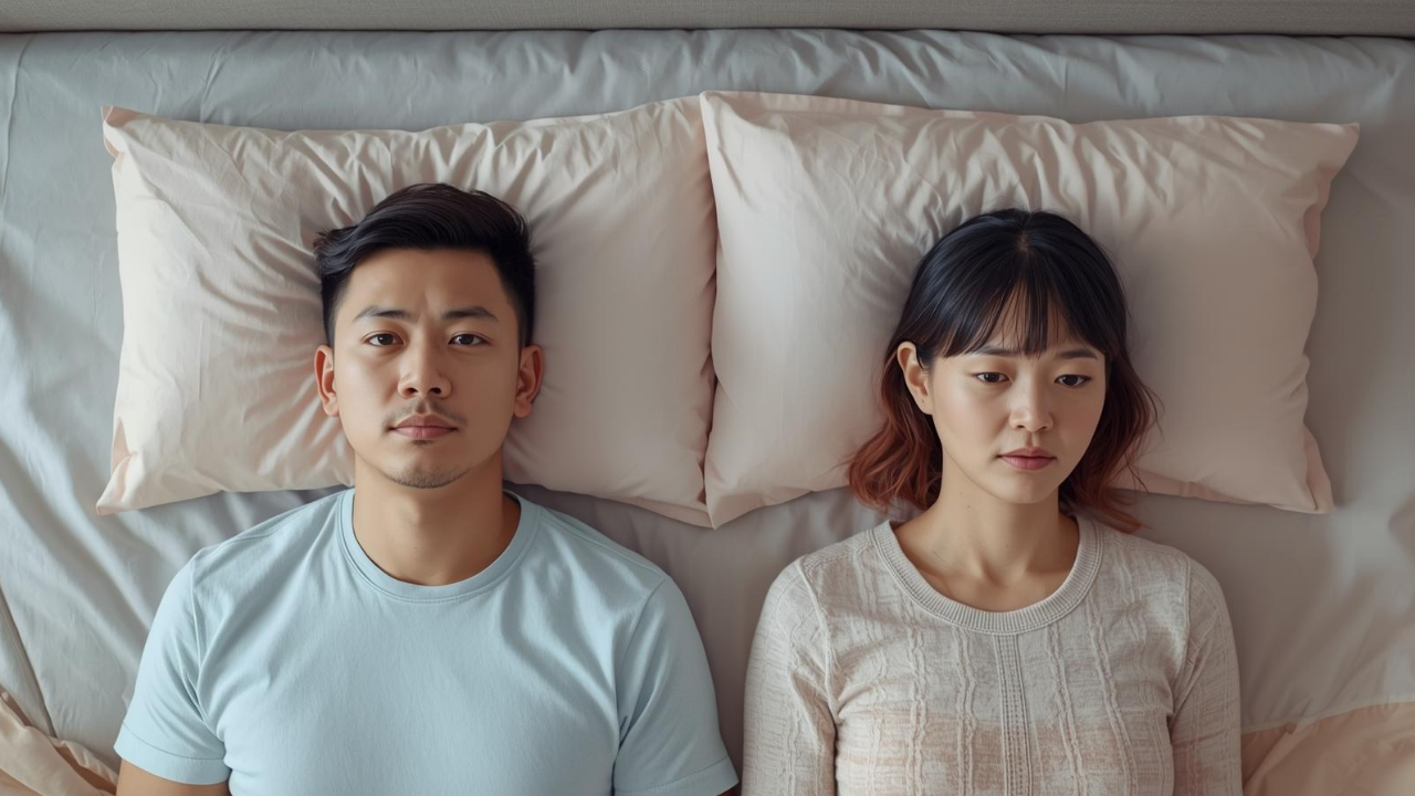 Couple in marriage counselling session in Singapore discussing emotional and sexual intimacy challenges with SACRED Institute therapists