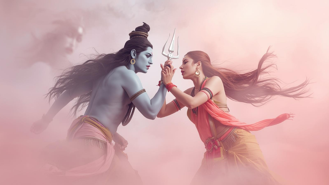 Couple standing together calmly after working through emotional conflict, showing balance between masculine and feminine energy