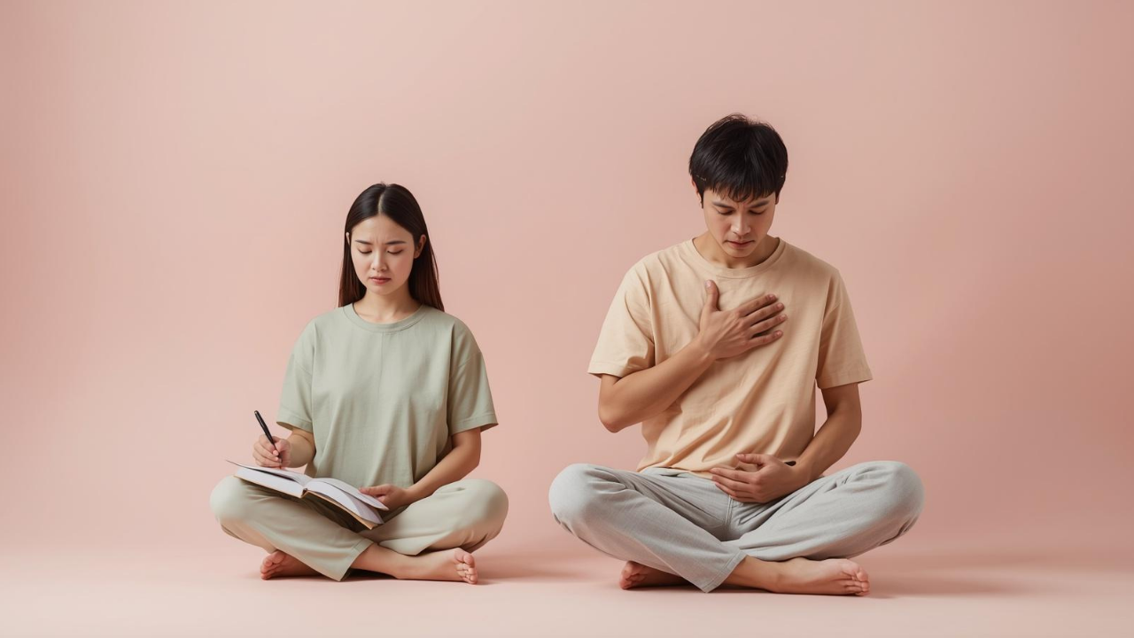 Couple in marriage counselling session in Singapore learning to face emotional triggers and build self-awareness with SACRED Institute therapists