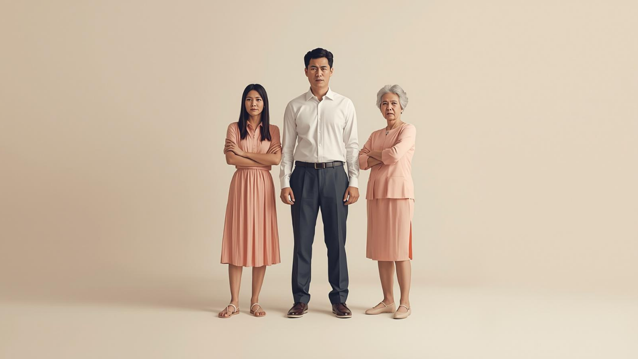 Person sitting alone looking thoughtful, navigating tension between their partner and family