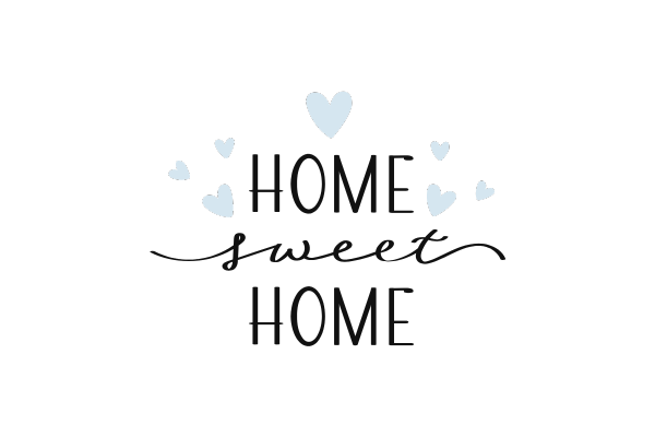 home sweet homeと書かれたイラスト