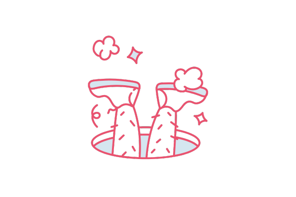 逆さになった足